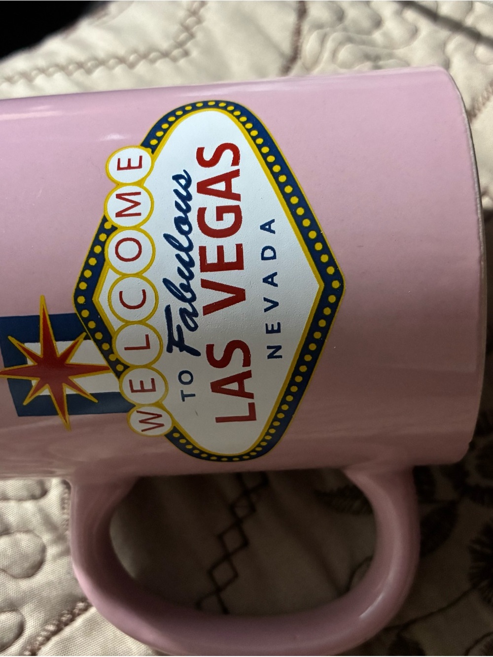 Las Vegas Pink Ceramic Coffee Mug - Welcome Sign Design